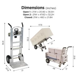 Cosco 1000 lb. 3-In-1 Aluminum Assisted Hand Truck with Flat Free Wheels 12312ABL1E