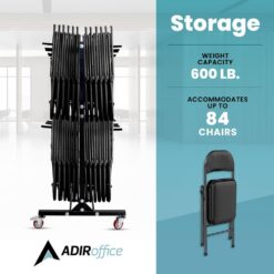 AdirOffice 600 lbs. Capacity 2-Tier Steel Folding Chair Cart 690-03