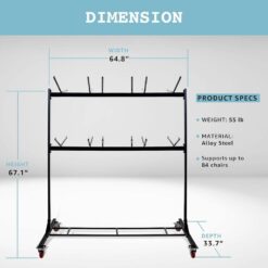 AdirOffice 600 lbs. Capacity 2-Tier Steel Folding Chair Cart 690-03