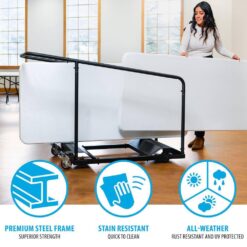 Lifetime 1-Tier Steel Table Cart 80339