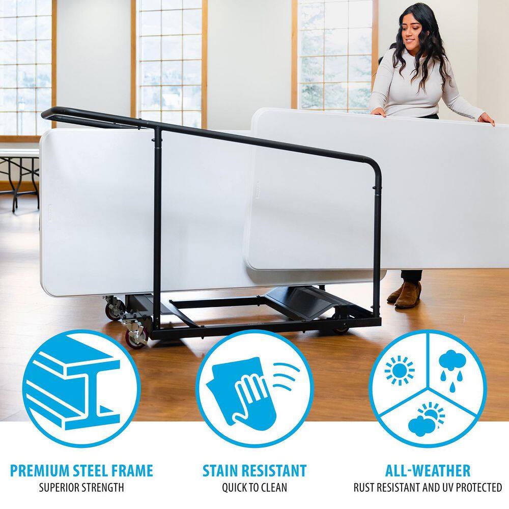 Lifetime 1-Tier Steel Table Cart 80339