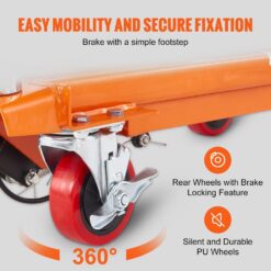 SKYSHALO Hydraulic Lift Table Cart, Manual Single Scissor Lift Table with 4 Wheels, 500lbs. Capacity 28.5 in. Lifting Height DJYYSJPTCCS4EL7SHV0-25317