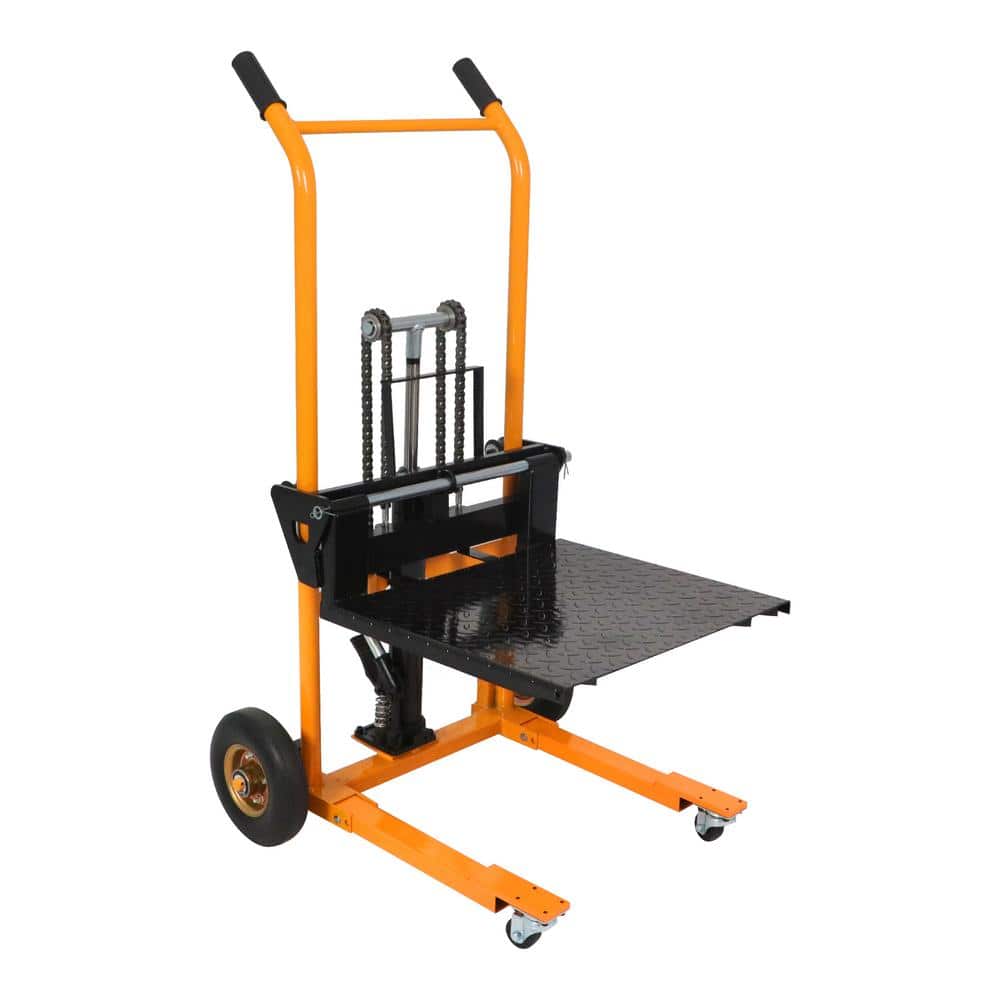 TORY CARRIER 34.8 in. Max Lift Fixed Legs Hand Stacker 440 lbs. Mini Manual Pallet Stacker with Adjustable Forks and Platform HDA-A-7004
