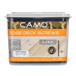 CAMO 2-3/8 in. Stainless Steel Exterior Decking Screw - Edge Hidden Deck Fasteners (1750-Count) 0345239S
