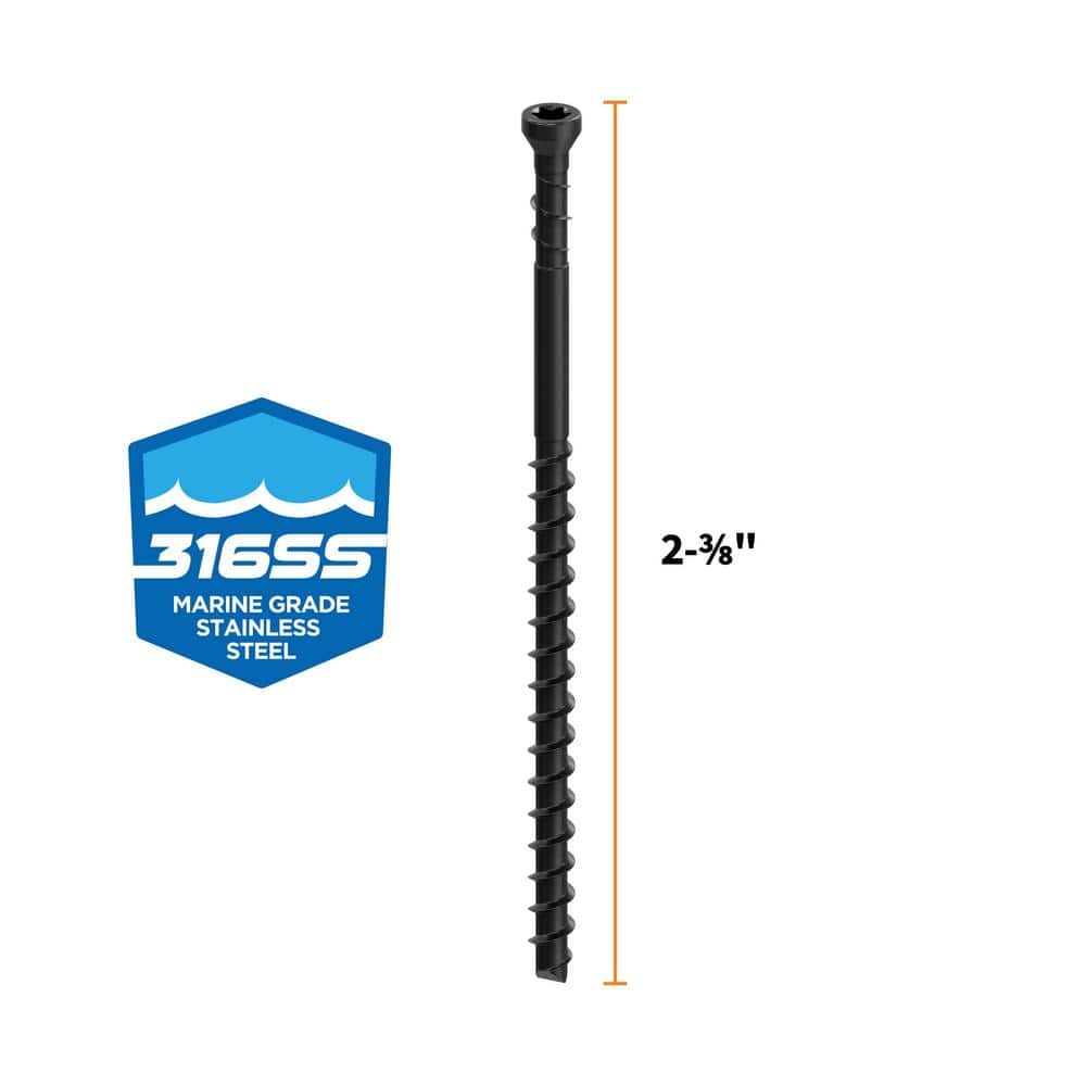 CAMO 2-3/8 in. Stainless Steel Exterior Decking Screw - Edge Hidden Deck Fasteners (1750-Count) 0345239S