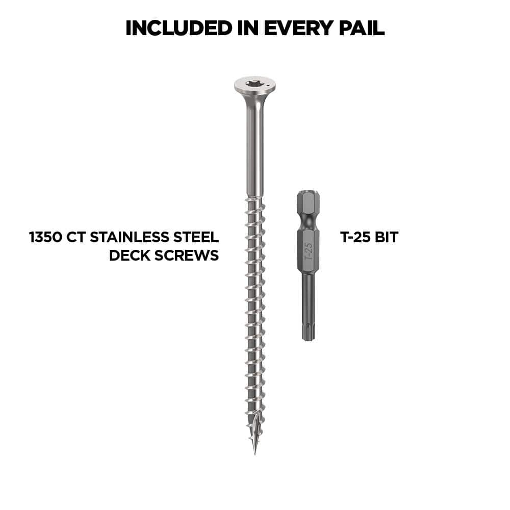 CAMO 3-1/2 in. #10 316 Stainless Steel Premium Star Drive Bugle-Head Deck Screws (1350-Count) 0348199S