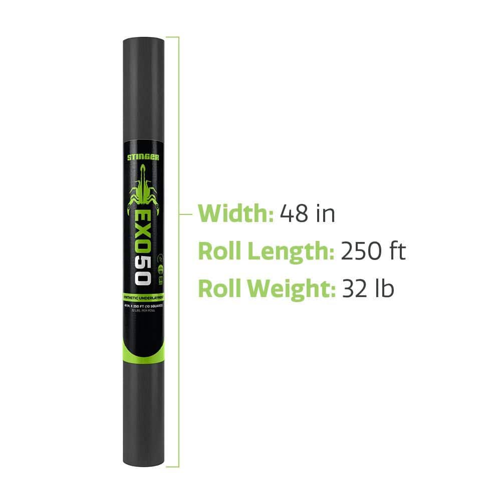 Stinger EXO50 1000 sq. ft. Premium Synthetic Roofing Underlayment Roll 0342975