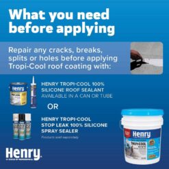 Henry 887 Tropi-Cool White 100% Silicone Reflective Roof Coating 4.75 gal. HE887HS018