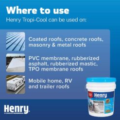 Henry 887 Tropi-Cool White 100% Silicone Reflective Roof Coating 4.75 gal. HE887HS018