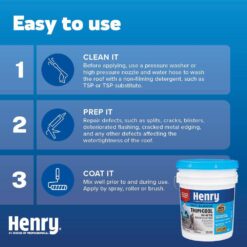 Henry 887 Tropi-Cool White 100% Silicone Reflective Roof Coating 4.75 gal. HE887HS018