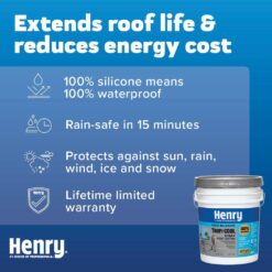 Henry 887G Tropi-Cool Gray 100% Silicone Reflective Roof Coating 4.75 gal. HE887G018