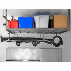 NewAge Products VersaRac Gray Adjustable Steel Overhead Garage Storage Rack (48 in W x 96 in D) 40151