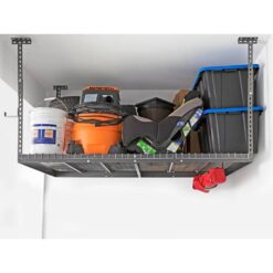 NewAge Products VersaRac Gray Adjustable Steel Overhead Garage Storage Rack (48 in W x 96 in D) 40151