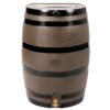 RTS Home Accents 50 Gal. Rain Barrel Woodgrain with Black Stripes Color with Brass Spigot 55100006005681