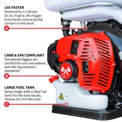 Tomahawk Power Tomahawk 3.7 Gal. Gas Backpack Mosquito Fogger Sprayer with 3HP Engine for Pest Control TMD14-2