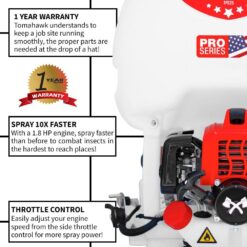 Tomahawk Power 5 Gal. Gas Power Backpack Sprayer with Fogging Attachment for Pesticide, Disinfectant and Fertilizer TPS25 + CG