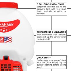 Tomahawk Power 5 Gal. Gas Power Backpack Sprayer with Fogging Attachment for Pesticide, Disinfectant and Fertilizer TPS25 + CG