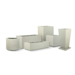 PolyStone Planters Baja Round 23 in. x 19 in. Greige Composite Planter 4009