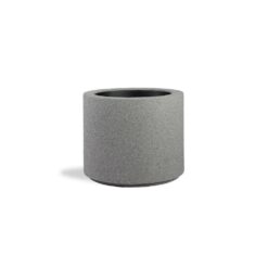 PolyStone Planters Baja Round 23 in. x 19 in. Gray Granite Composite Planter 4010