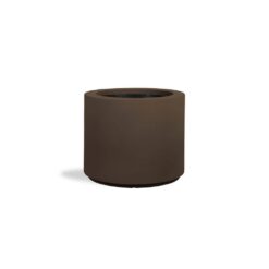 PolyStone Planters Baja Round 23 in. x 19 in. Chocolate Brown Composite Planter 4002