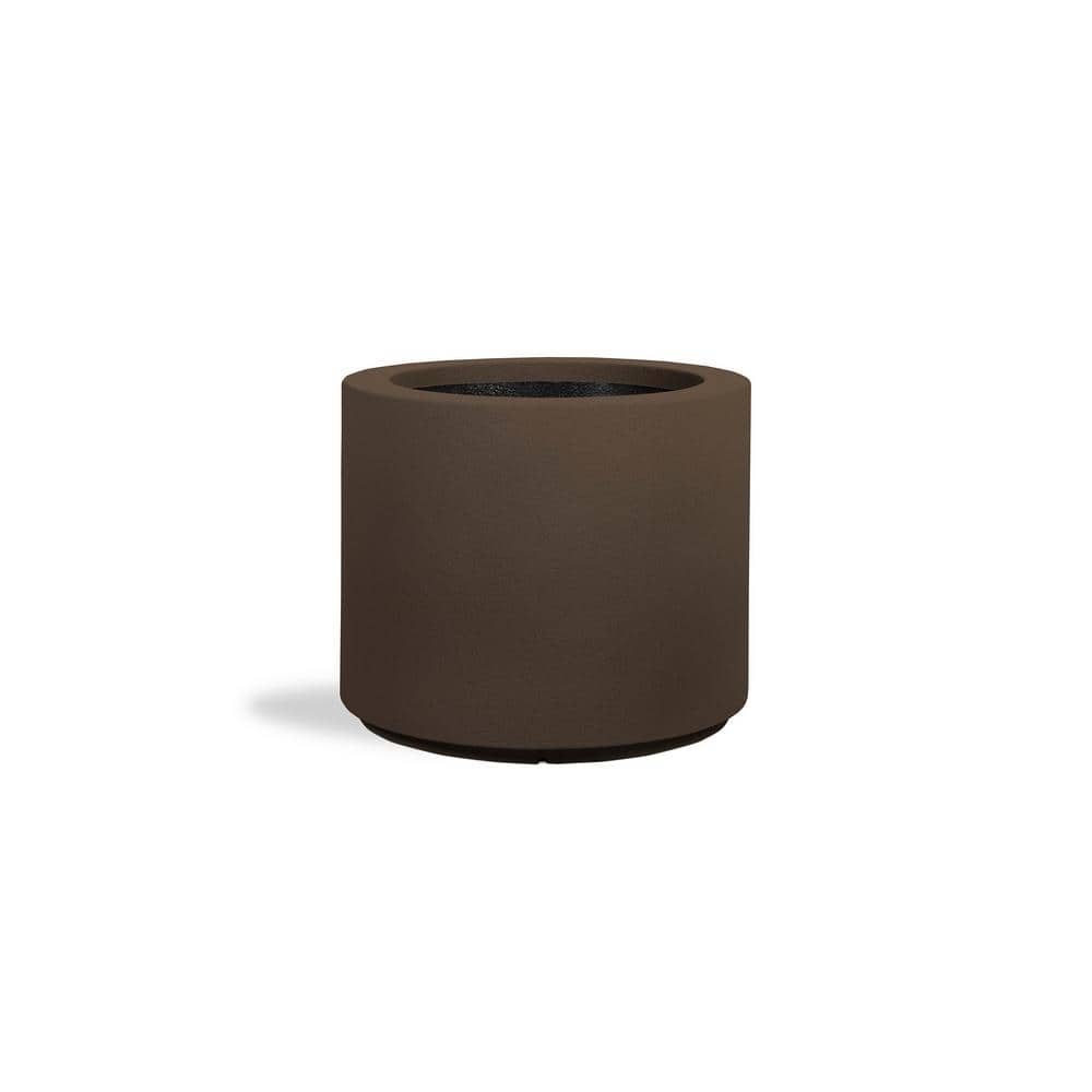 PolyStone Planters Baja Round 23 in. x 19 in. Chocolate Brown Composite Planter 4002