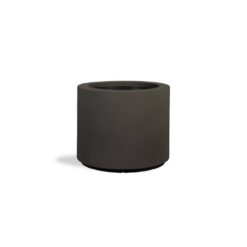 PolyStone Planters Baja Round 23 in. x 19 in. Slate Gray Composite Planter 4007