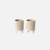 Veradek Demi 16 in. Raised with Stand Round Sand Plastic Planter with White Stand (2 Pack) DMSTV16TW-2PK