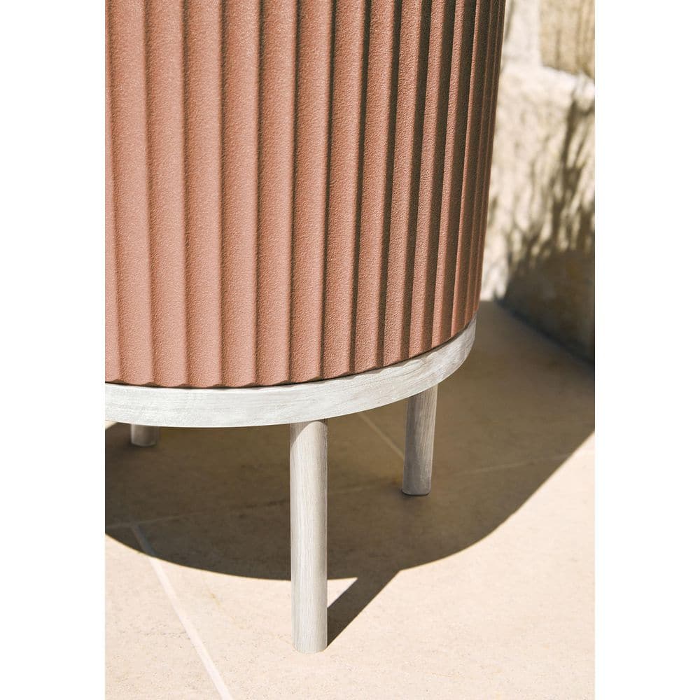 Veradek Demi 16 in. Raised with Stand Round Terracotta Plastic Planter with White Stand (2 Pack) DMSTV16AW-2PK