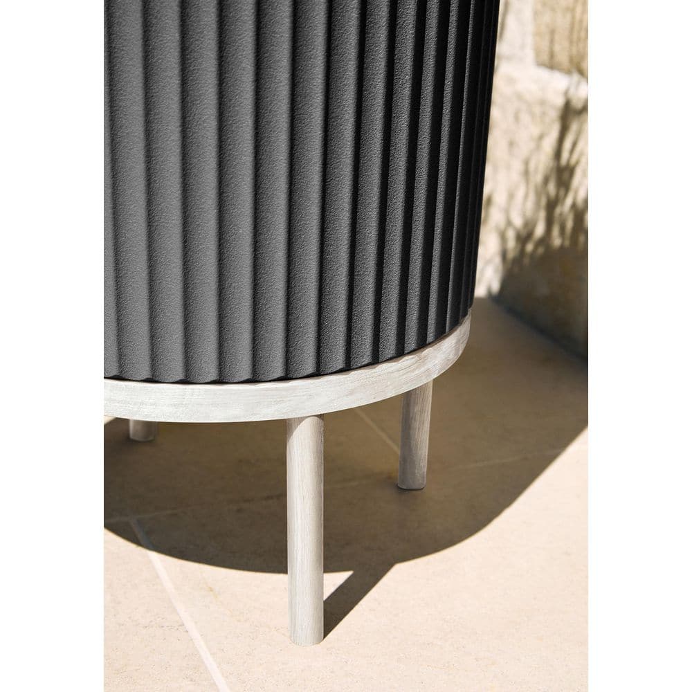 Veradek Demi 16 in. Raised with Stand Round Black Plastic Planter with White Stand (2 Pack) DMSTV16BW-2PK