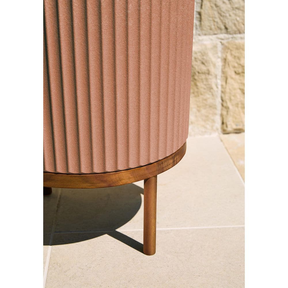 Veradek Demi 16 in. Raised with Stand Round Terracotta Plastic Planter with Brown Stand (2 Pack) DMSTV16ABR-2PK