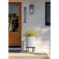 Veradek Demi 16 in. Raised with Stand Round White Plastic Planter with Black Stand (2-Pack) DMSTV16WBL-2PK