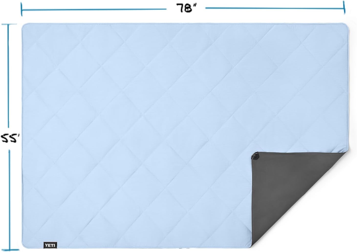YETI Lowlands Blanket, Multi-Use Blanket with Travel Bag, Big Sky Blue