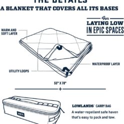 YETI Lowlands Blanket, Multi-Use Blanket with Travel Bag, Cape Taupe