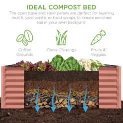 Best Choice Products 8 ft. x 4 ft. x 2 ft. Terracotta Outdoor Steel Raised Garden Bed, Planter Box for Vegetables, Flowers, Herbs SKY7332