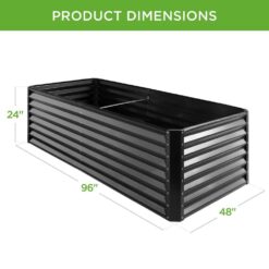 Best Choice Products 8 ft. x 4 ft. x 2 ft. Gray Outdoor Steel Raised Garden Bed Planter Box for Vegetables, Flowers, Herbs SKY6372