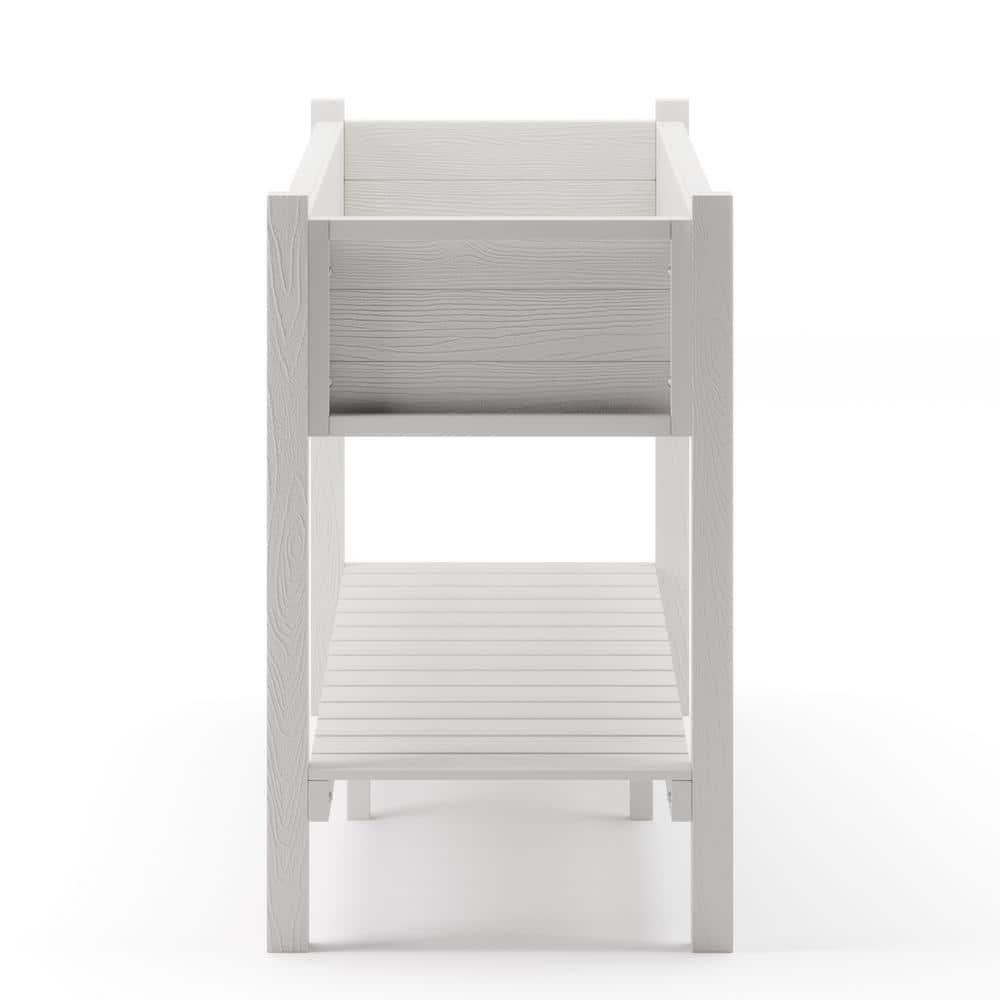 LUE BONA 48 in. x 18 in. x 30 in. White Raised Planter Boxes, Elevated Plastic Garden Bed Stand for Backyard, Patio, Balcony DPTHD230022-6
