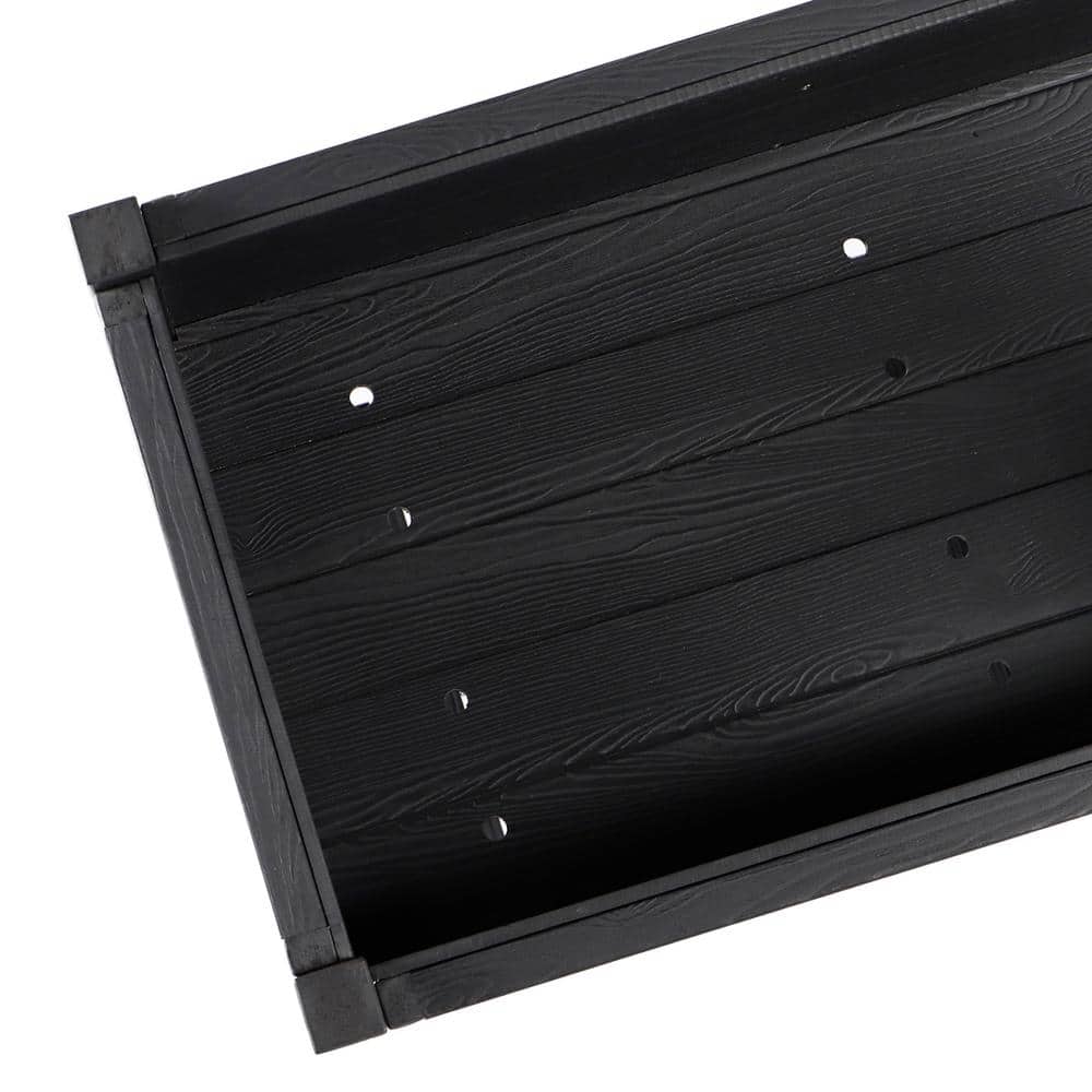 LUE BONA 48 in. x 18 in. x 30 in. Black Raised Planter Boxes, Elevated Plastic Garden Bed Stand for Backyard, Patio, Balcony DPTHD230022-7