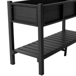 LUE BONA 48 in. x 18 in. x 30 in. Black Raised Planter Boxes, Elevated Plastic Garden Bed Stand for Backyard, Patio, Balcony DPTHD230022-7