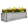 ALL METAL WORKS 24 inch by 72 inch Rectangle Galvalume Metal Planter Box PTTM2X6X18-GALVALUME