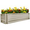 ALL METAL WORKS 24 inch by 72 inch Rectangle Light Stone Metal Planter Box PTTM2X6X18-LIGHTSTONE