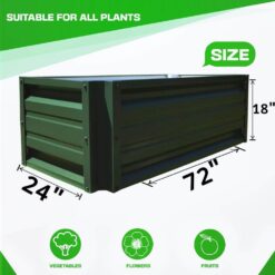 ALL METAL WORKS 24 inch by 72 inch Rectangle Light Stone Metal Planter Box PTTM2X6X18-LIGHTSTONE