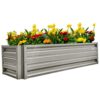 ALL METAL WORKS 24 inch by 72 inch Rectangle Ash Grey Metal Planter Box PTTM2X6X18-ASHGREY