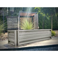 ALL METAL WORKS 24 inch by 72 inch Rectangle Ash Grey Metal Planter Box PTTM2X6X18-ASHGREY