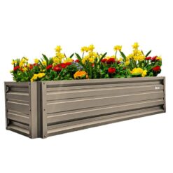 ALL METAL WORKS 24 inch by 72 inch Rectangle Clay Metal Planter Box PTTM2X6X18-CLAY