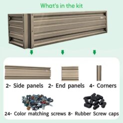 ALL METAL WORKS 24 inch by 72 inch Rectangle Clay Metal Planter Box PTTM2X6X18-CLAY