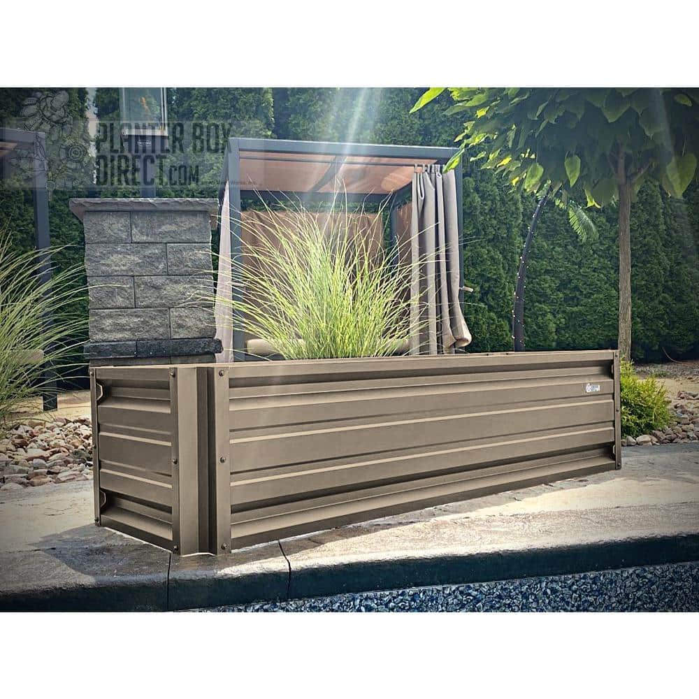 ALL METAL WORKS 24 inch by 72 inch Rectangle Clay Metal Planter Box PTTM2X6X18-CLAY