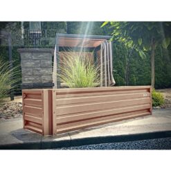 ALL METAL WORKS 24 inch by 72 inch Rectangle Sahara Tan Metal Planter Box PTTM2X6X18-SAHARATAN