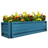 ALL METAL WORKS 24 inch by 72 inch Rectangle Hawaiian Blue Metal Planter Box PTTM2X6X18-HAWAIIANBLUE