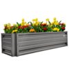 ALL METAL WORKS 24 inch by 72 inch Rectangle Slate Gray Metal Planter Box PTTM2X6X18-SLATEGRAY