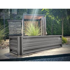 ALL METAL WORKS 24 inch by 72 inch Rectangle Slate Gray Metal Planter Box PTTM2X6X18-SLATEGRAY